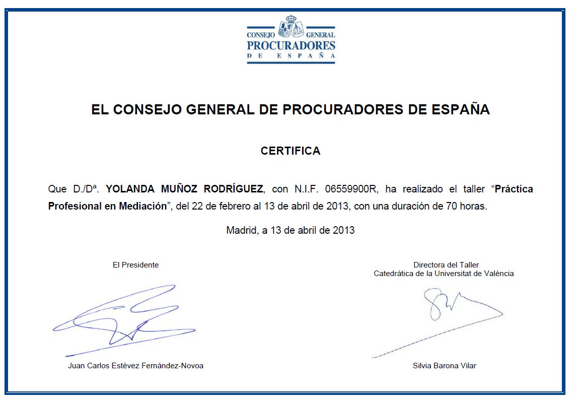 Yolanda Titulo Mediacion Yolanda Titulo Mediacion